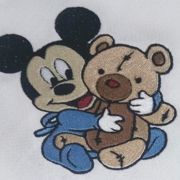 Baby Mickey Mouse Teddy Bear Embroidery Machine Design - Instant Donwload