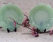 Vintage Jadeite Glass Lotus Plate, Part of Leaf and Blossom Set, Anchor Hocking