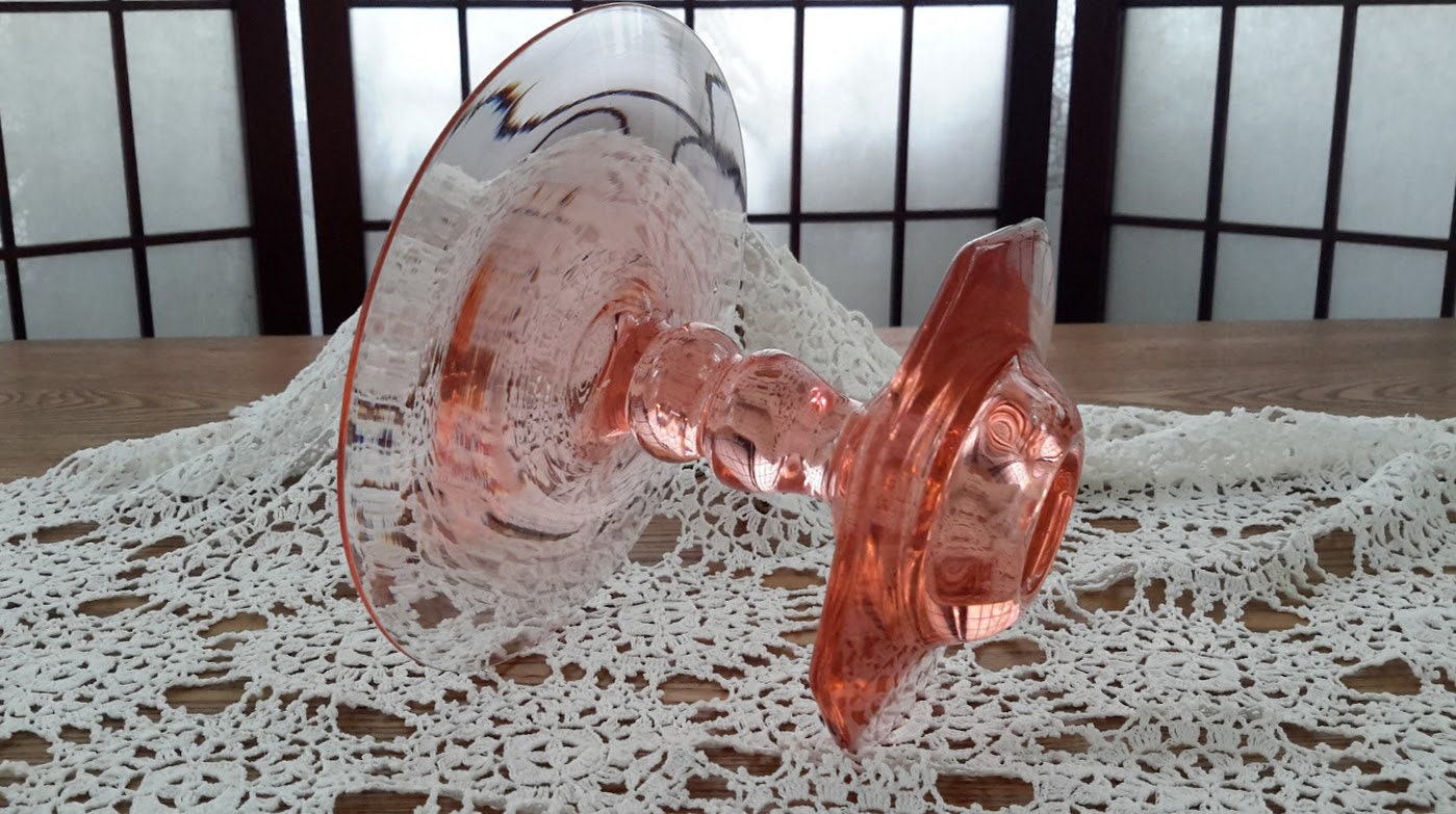 Vintage Heisey ''pluto Line 114'' Single Flamingo Pink