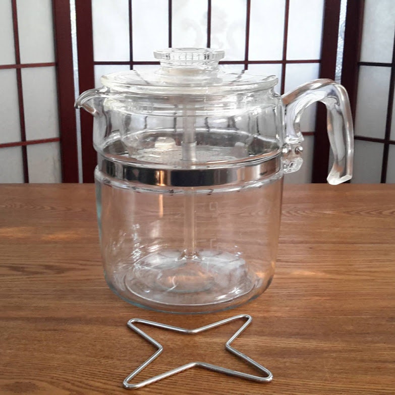 Vintage PYREX Flameware Glass Percolator 9 Cup Coffee Pot 7759-B Complete  Set and More for Sale in Champaign, IL - OfferUp