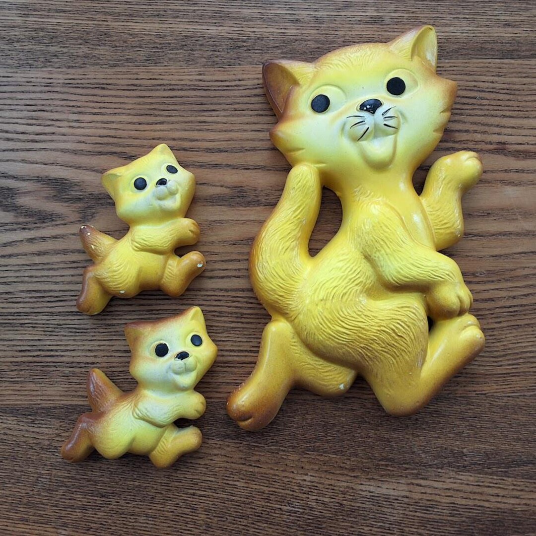 Vintage Miller Studio Inc. 1970 Set of Three Yellow and