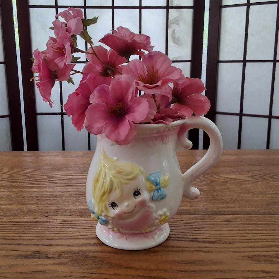 Vintage Made in Japan Relpo 6752 White Ceramic Cute Kitstchy Baby