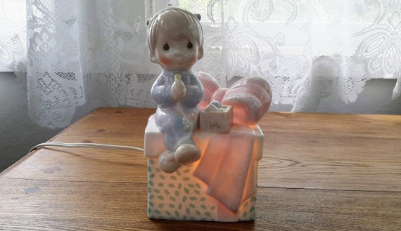 Vintage Made in China Precious Moments “boy Sitting on Christmas