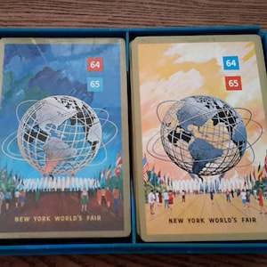 Vintage Stancraft 64-65 New-York World’s Fair Double Deck Playing Cards in Box