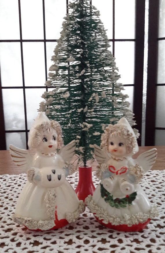Vintage Made in Japan ''commodore'' Christmas Angels Spaghetti