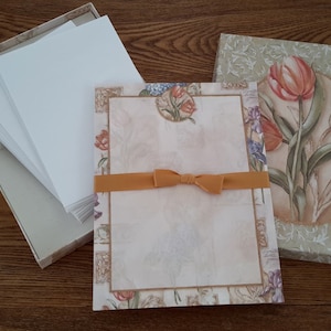 Vintage Tulips Spring Garden Charm Boxed Stationery Set Writing Paper and Envelopes