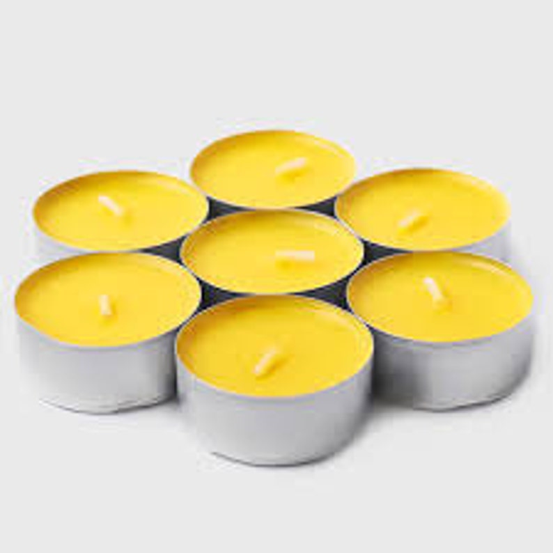 Aluminum Cups All-natural Cotton Wick 60 Hand Poured Beeswax Tealight Candles