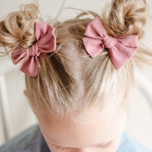 Rose Hair Bows - Toddler Girl Pigtail Bow Set - Hair Clips - Fall Outfit - Hair Accessories
