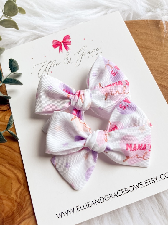 Conjunto de moños de coleta para niña de mamá: moños de tela de