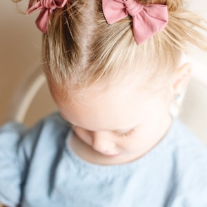 Rose Hair Bows Toddler Girl Pigtail Bow Set Hair Clips Fall Outfit Hair Accessories image 3