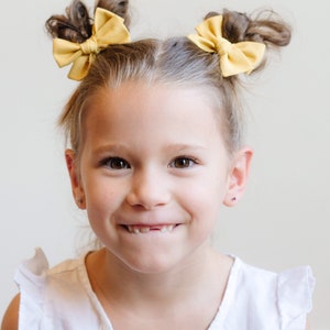 Mustard Yellow Fall Hair Clips Bows for Girls Pigtail Bow Set Barrettes and Clips image 6