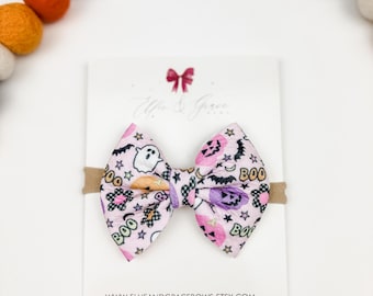 Halloween Baby Bow – Ghost, Jack-O-Lantern Bullet Fabric Headband