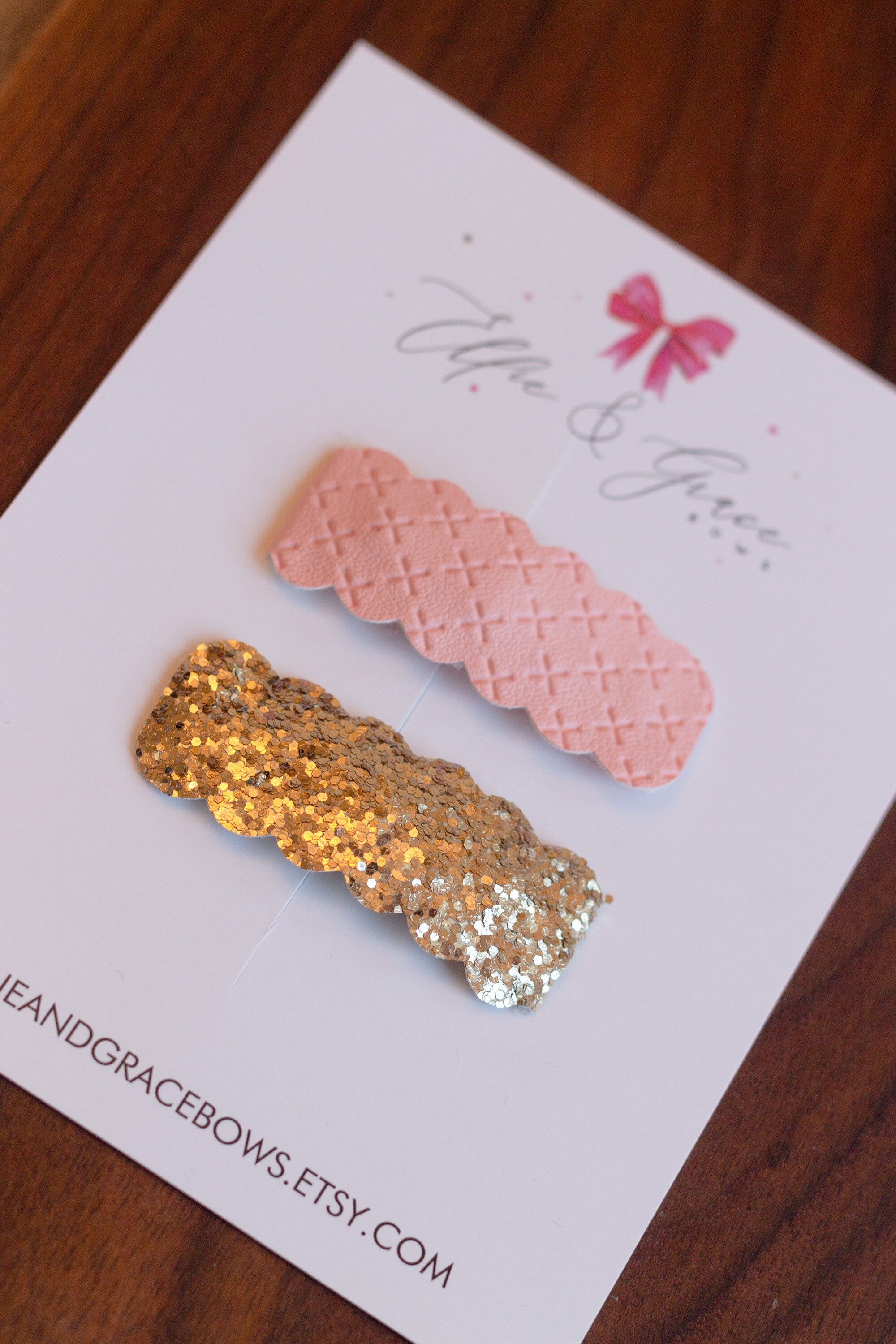 Light Pink Faux Leather Hair Clips Fabric Snap Clips Etsy