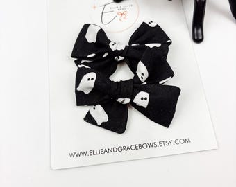 Ghost Halloween Hair Bows | 2.75” Cotton Fabric Bows