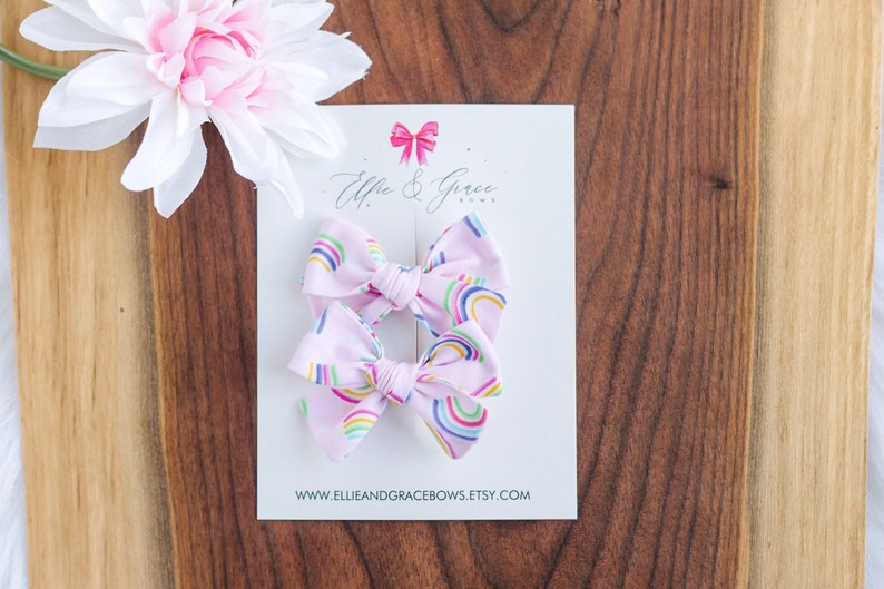 Rainbow Baby First Birthday Cake Smash Outfit - Bows for Girls - Hair Accessories - Toddler Girl Hair Clips