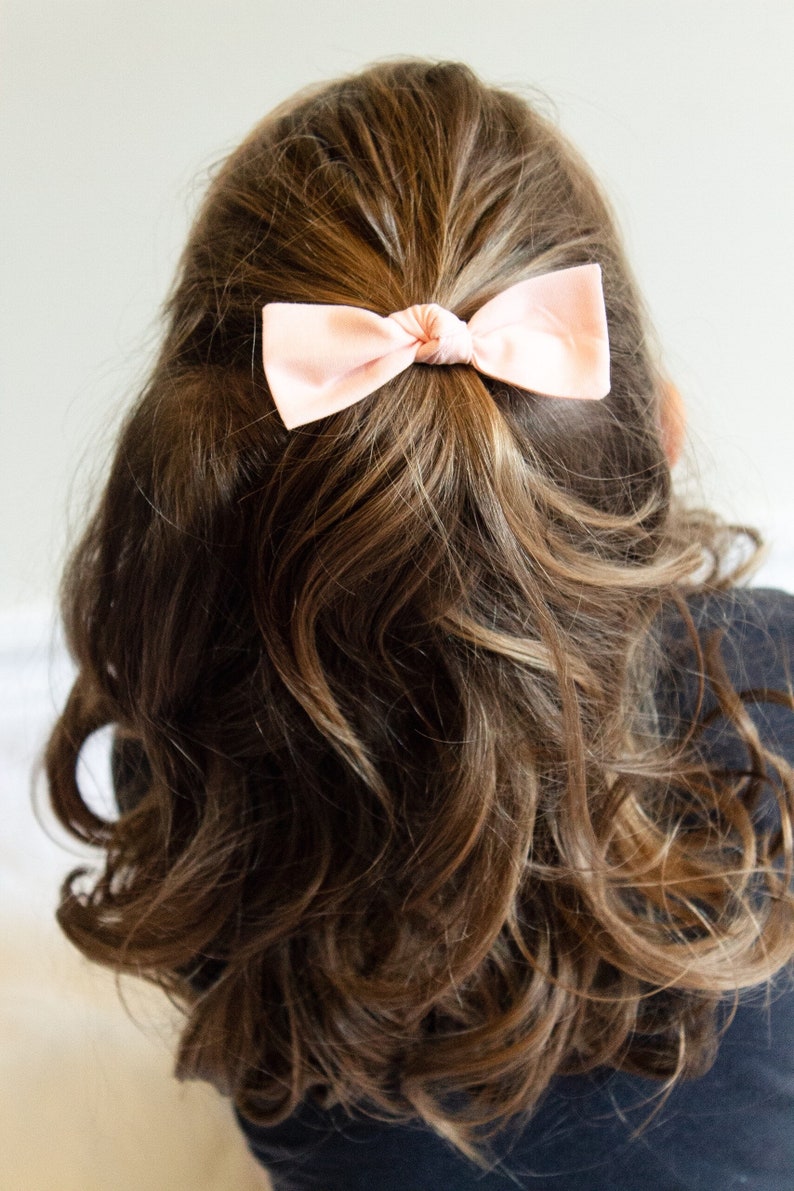 Valentines Day Light Pink Girls Hair Bow Cotton Fabric Knotted Headband Hair Accessories
