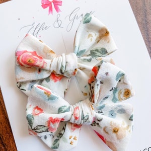 Pigtail Bow Set Antique Flower Bow Cotton Fabric Bows Bows for Girls Pinwheel Bows Summer Outfit image 8