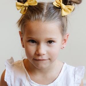 Mustard Yellow Fall Hair Clips Bows for Girls Pigtail Bow Set Barrettes and Clips image 9