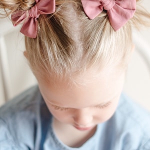 Rose Hair Bows Toddler Girl Pigtail Bow Set Hair Clips Fall Outfit Hair Accessories image 5