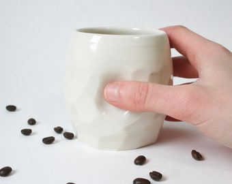 Handmade Neutral Ceramic Cup: 14 ounces