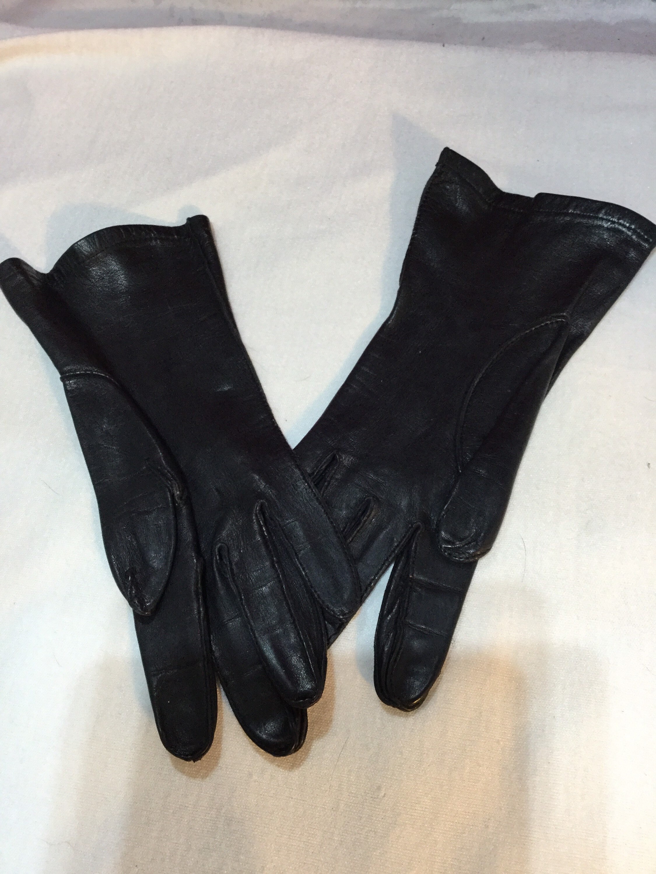Vintage Black Kid Gloves Above Wrist Kid Gloves Size 6 Etsy