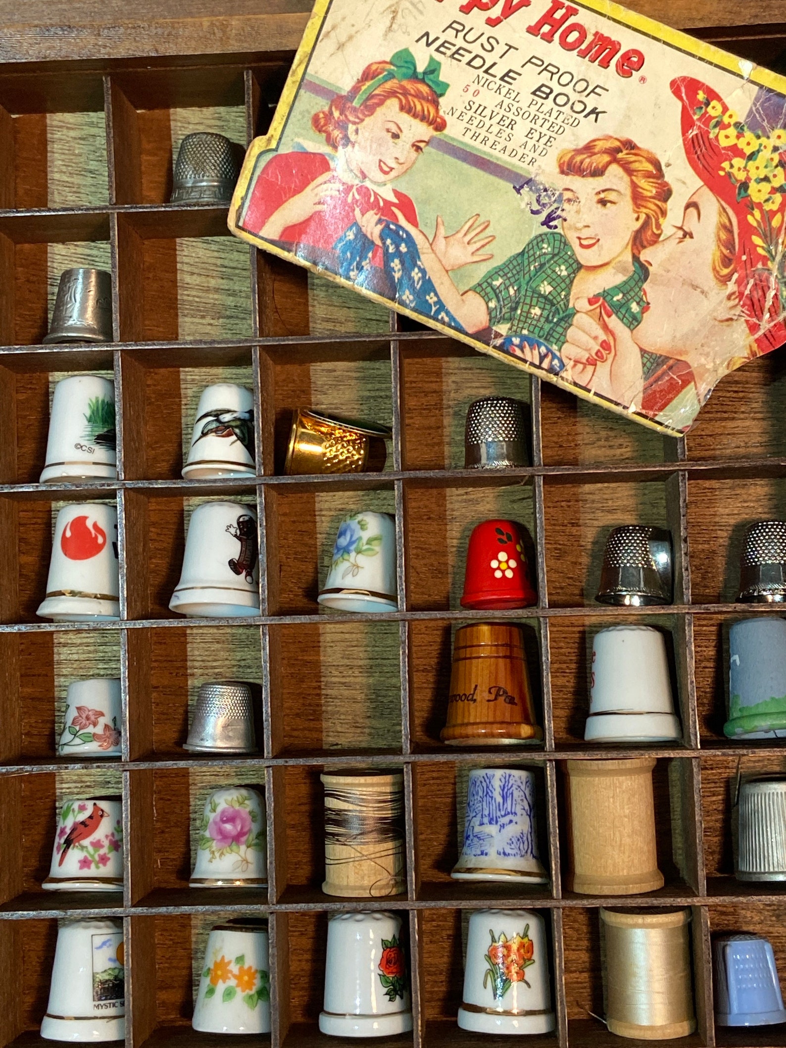 Vintage Thimble Collection 100 Thimble Display Case 68 Etsy