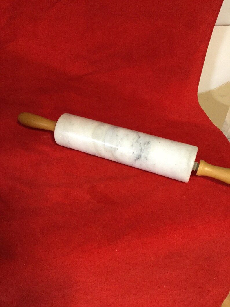 Vintage Marble Rolling Pin With Cradle Baker's Gift Grey Etsy