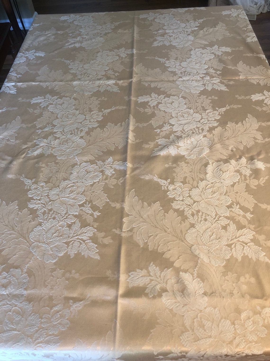 Gold Damask Formal Tablecloth Wedding Tablecloth Large Table Etsy
