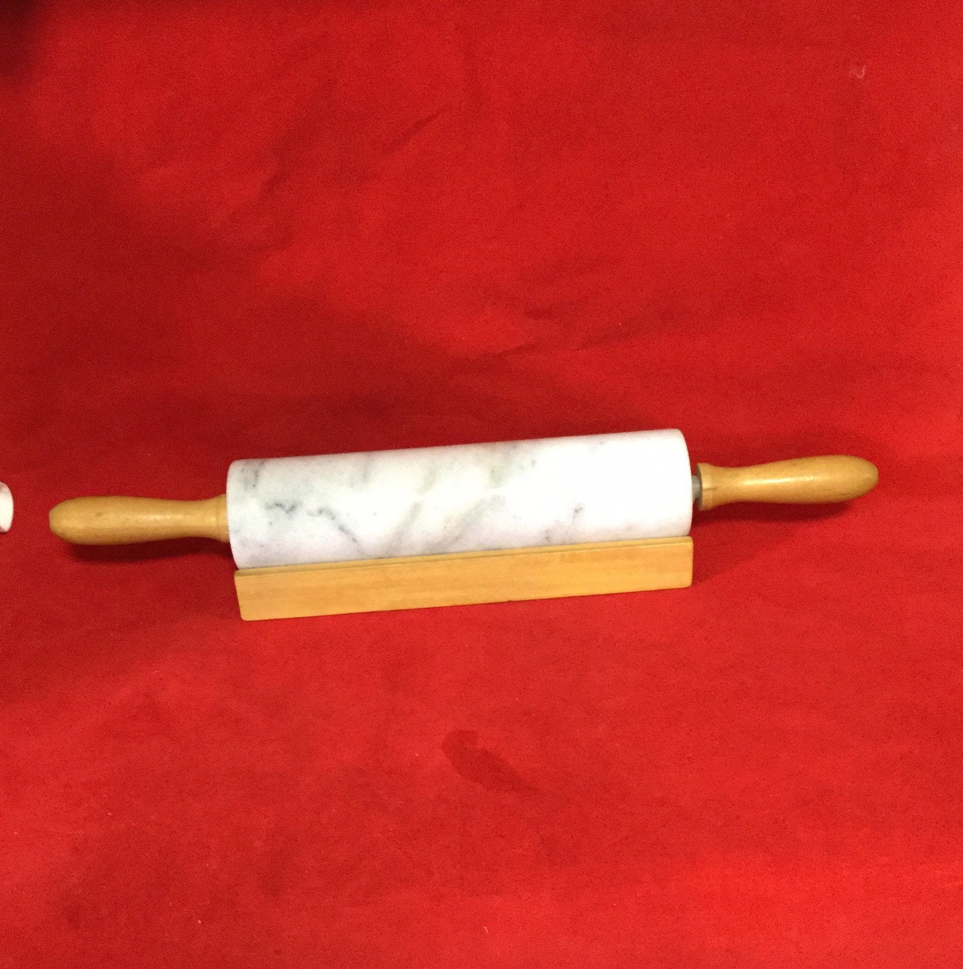 Vintage Marble Rolling Pin with Cradle Baker's Gift Grey Etsy