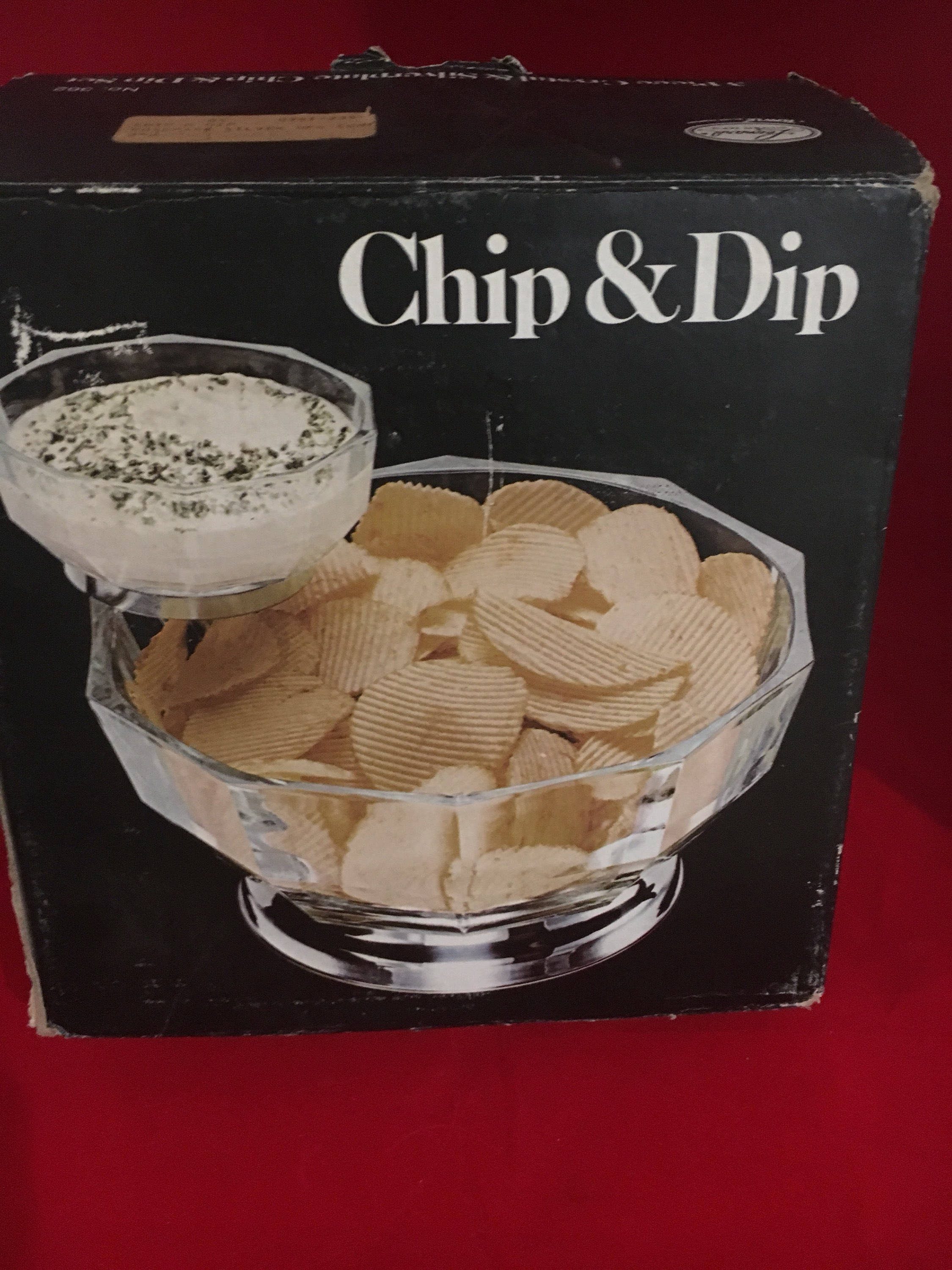 Chip and Dip Set Crystal and Silverplate 3 piece set Etsy