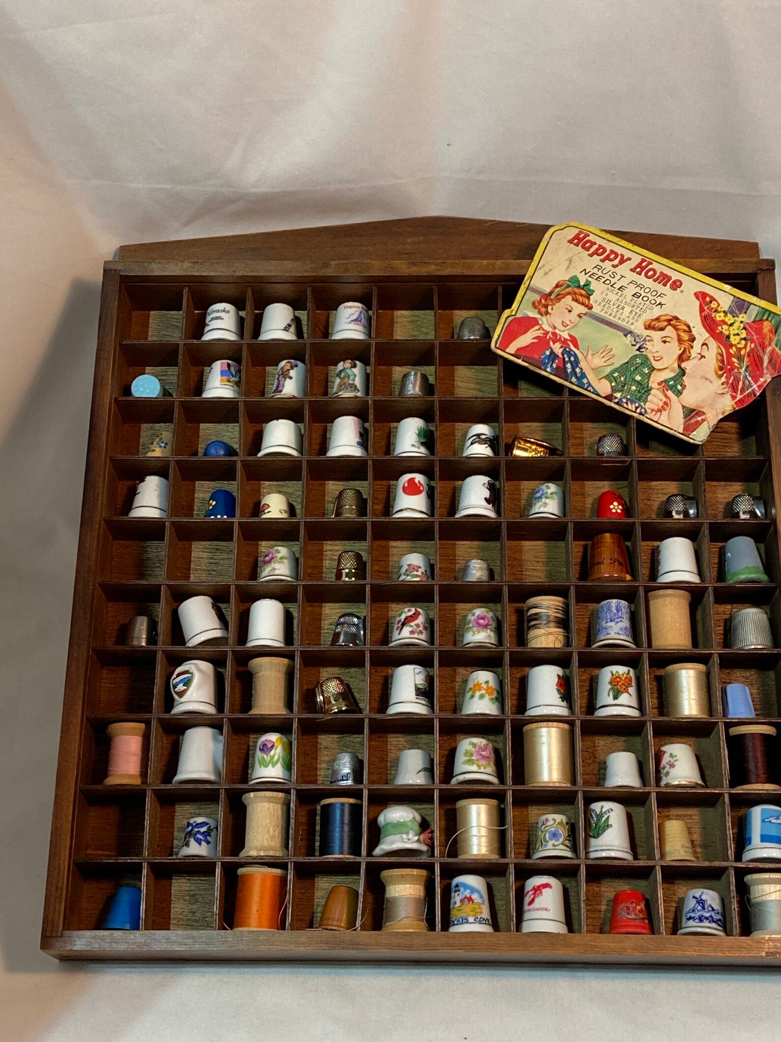 Vintage Thimble Collection 100 Thimble Display Case 68 Etsy