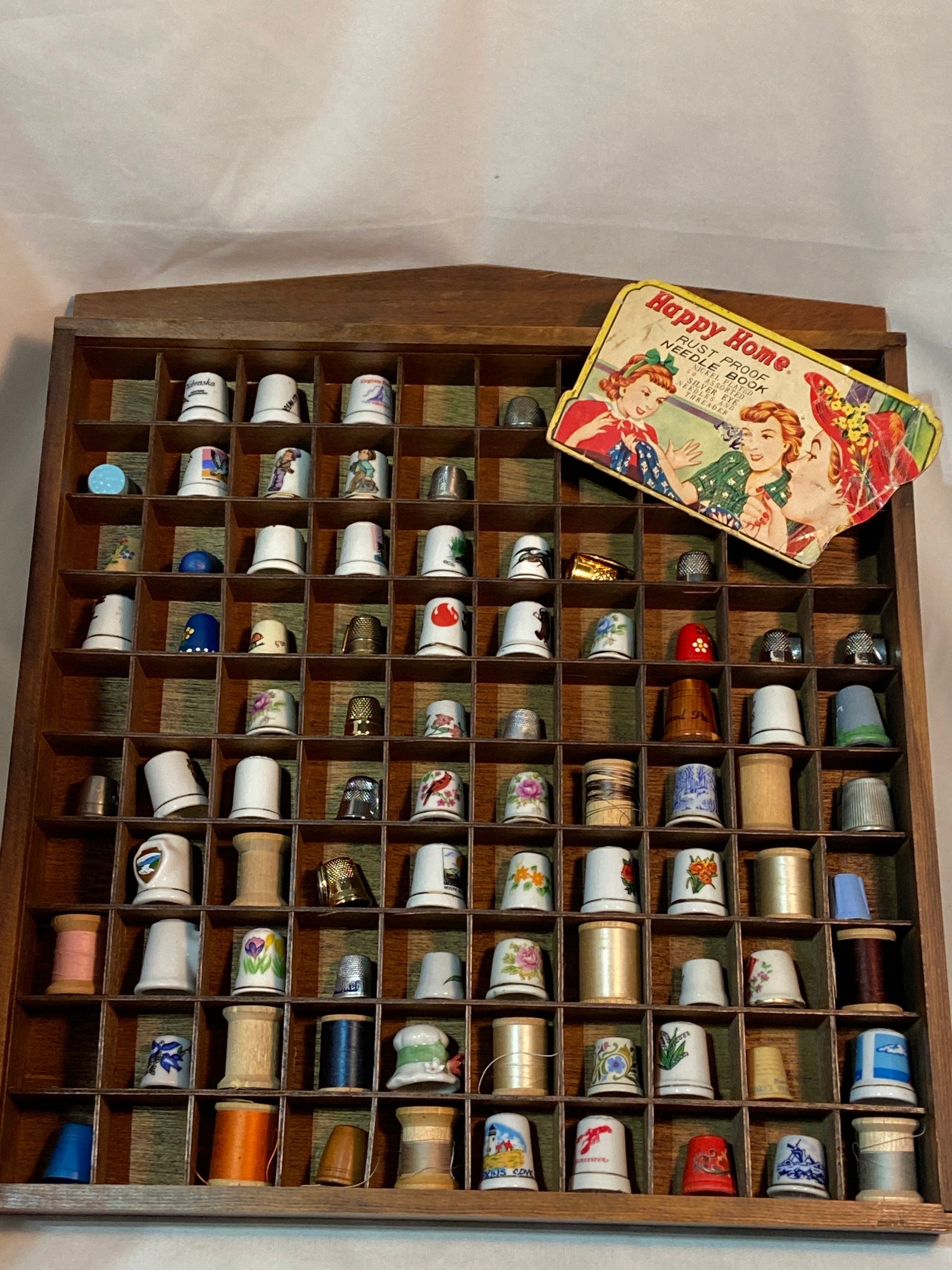 Vintage Thimble Collection 100 Thimble Display Case 68 Etsy
