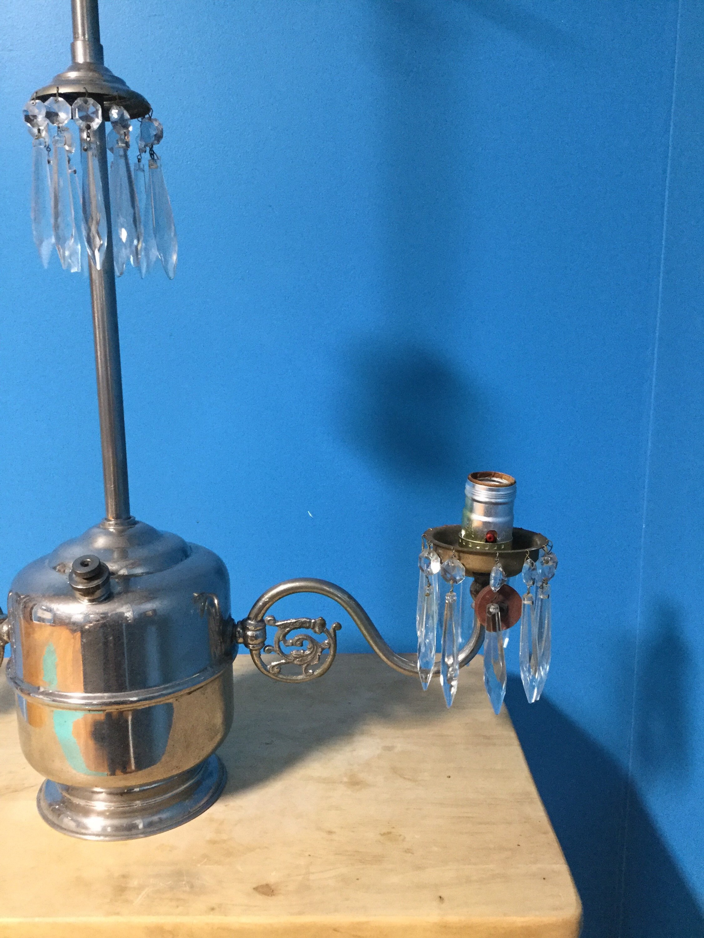 Chandelier With Hanging Crystal Prisms Vintage Chandelier Etsy