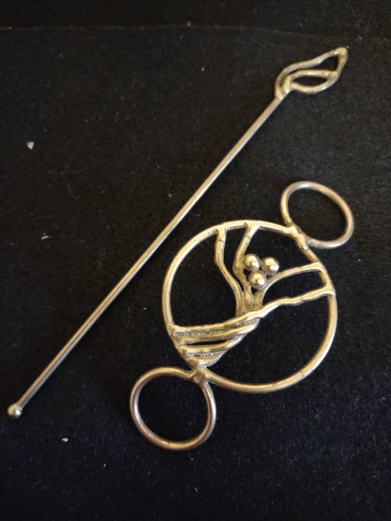 Bronze Hair Slide with Stick - image 2