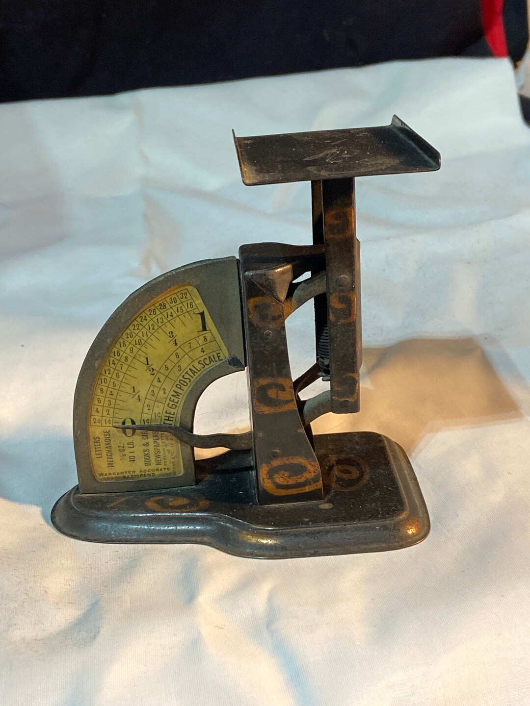 Antique Postal Scale, Gem Postal Scale, Metal Postal Scale, Mail Scale