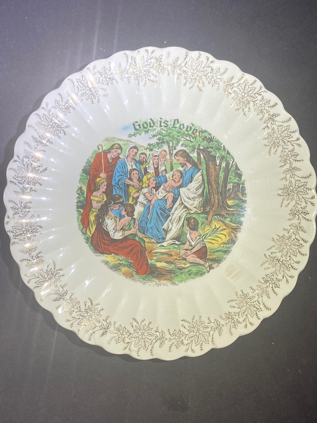 Vintage Religious Plate, God is Love Plate, Religious Plate, Jesus