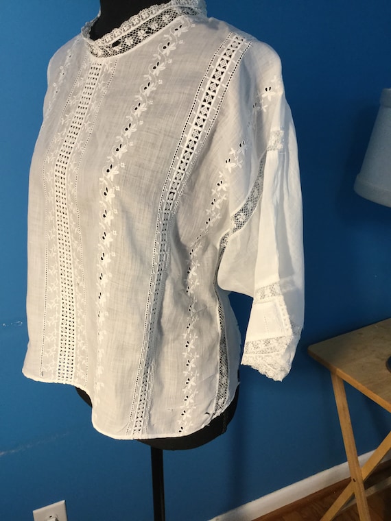 Antique Heirloom Blouse, Handmade 1910-20's, Vinta