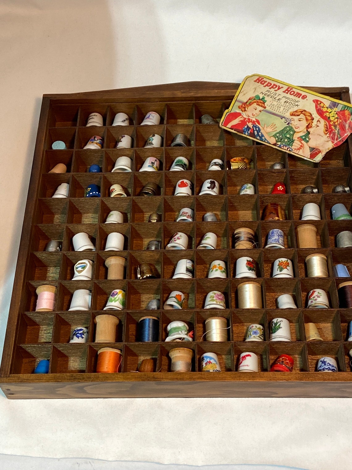 Vintage Thimble Collection 100 Thimble Display Case 68 Etsy