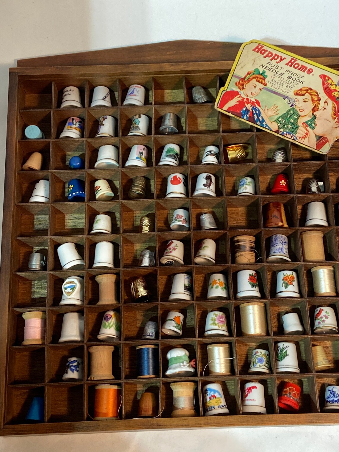 Vintage Thimble Collection 100 Thimble Display Case 68 Etsy