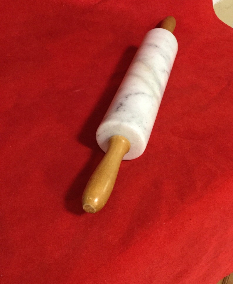 Vintage Marble Rolling Pin With Cradle Baker's Gift Grey Etsy
