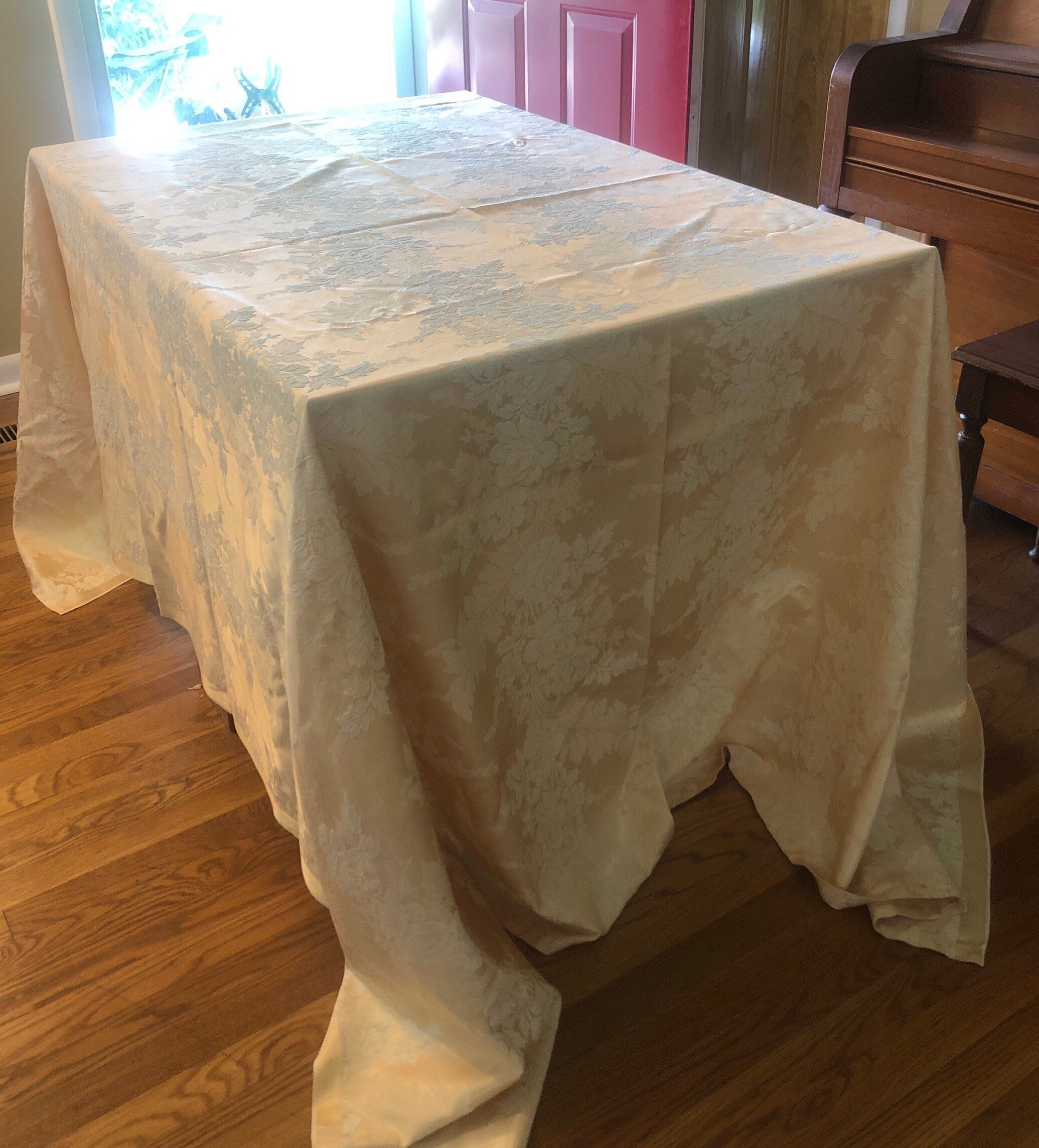 Gold Damask Formal Tablecloth Wedding Tablecloth Large Table Etsy