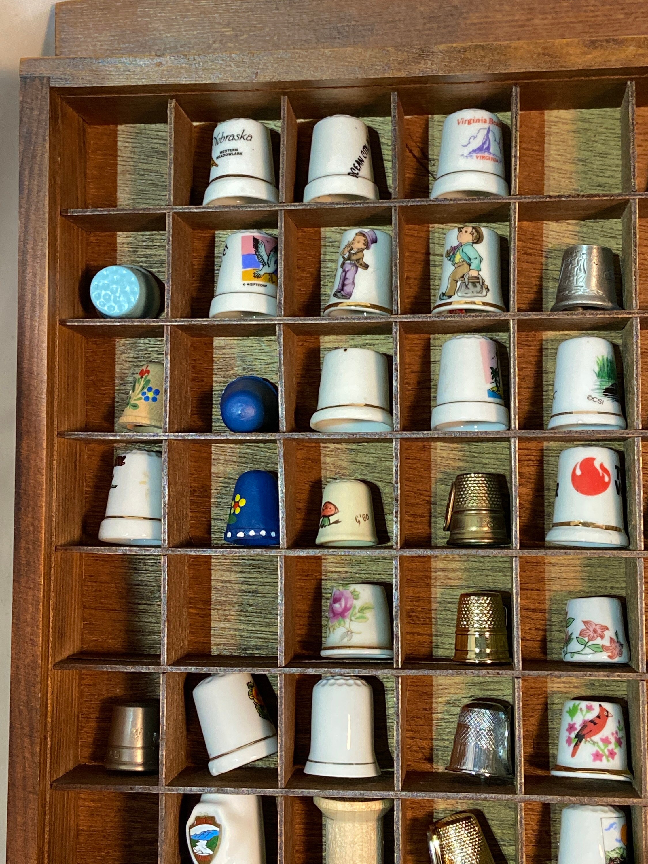 Vintage Thimble Collection 100 Thimble Display Case 68 Etsy