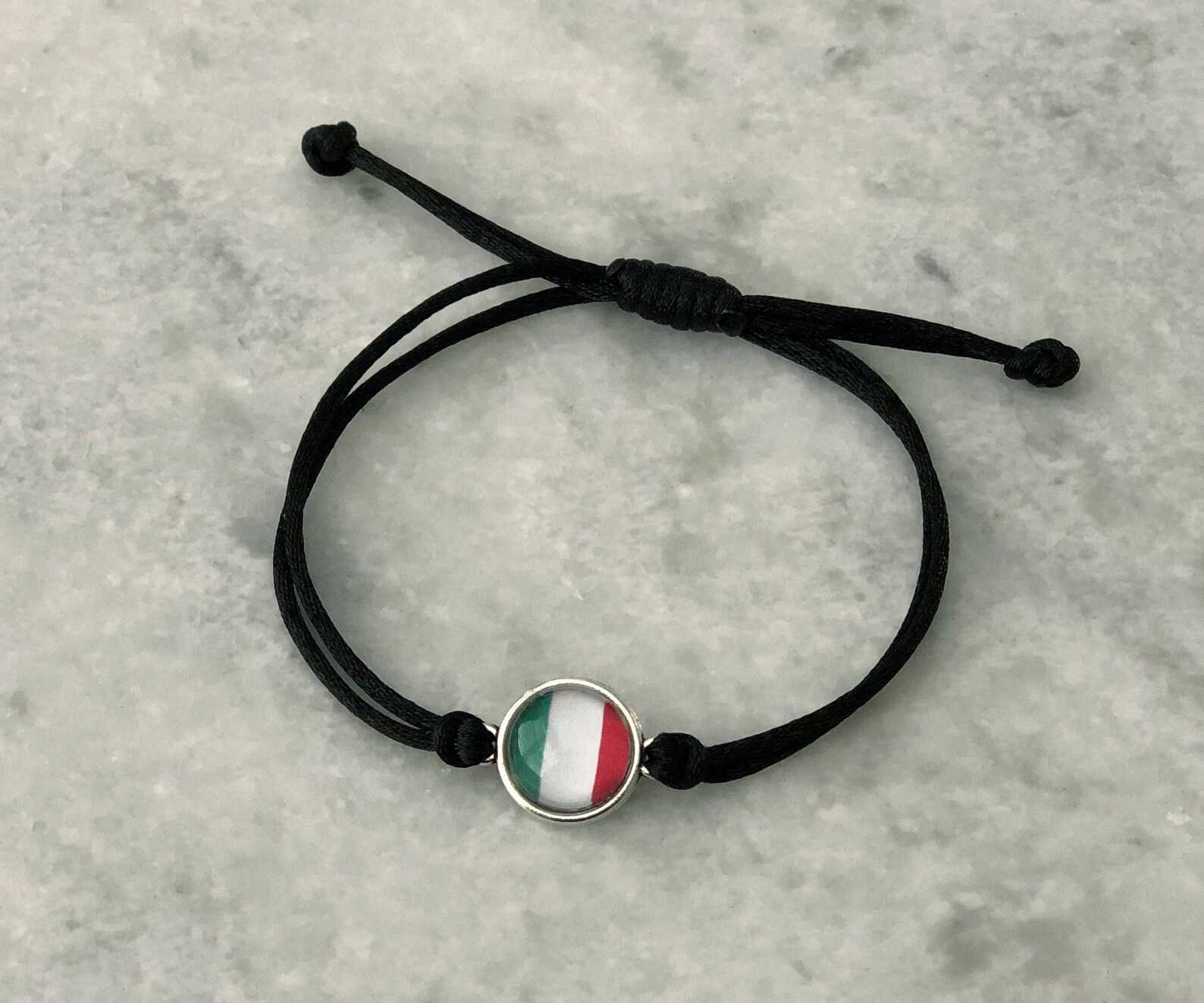 Italian Flag Bracelet Adjustable Bracelet Italian Pride Etsy