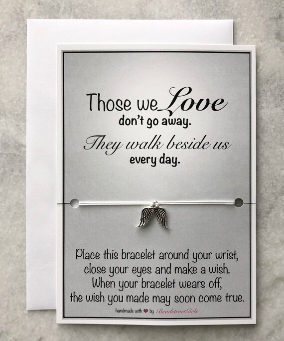 Lost Loved One Bracelet Those We Love Wish Bracelet Angel Wings