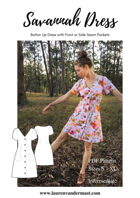 Women's Savannah Dress PDF Sewing Pattern Linen Dress | Etsy