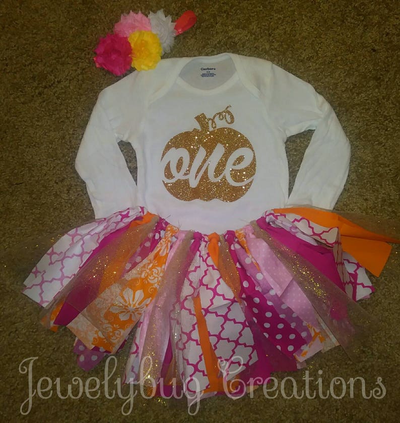 Fabric tutu birthday outfit First birthday only Fall birthday outfit Pink in theme birthday outfit with fabric tutu