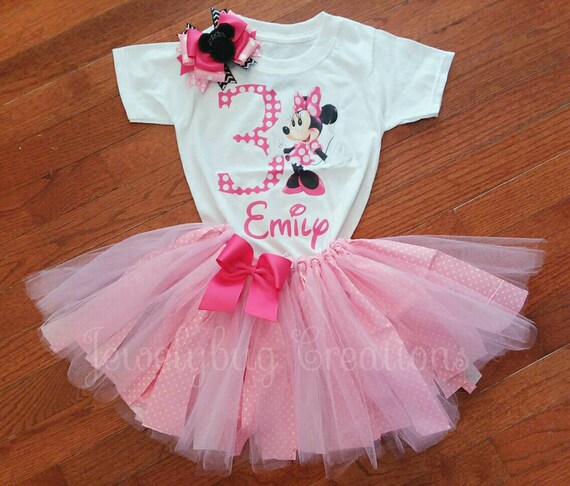 Baby Minnie Mouse Birthday Tutu Outfit Birthday Dress Up Custom Any Name