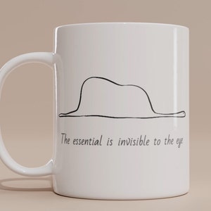 Minimalistische Becher Geschenk Das Wesentliche ist zum Herzen unsichtbar Little Pince, der kleine Prinz, Le Petit Prince Becher