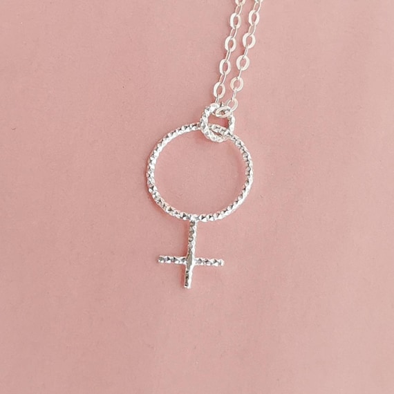 Female symbol necklace 925 Sterling silver Venus charm Etsy