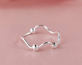 Fidget ring, fidget spinner,925 sterling silver, wave ring, wiggle ring, worry spinner ring, meditation jewelry, teen girl gifts, daughter